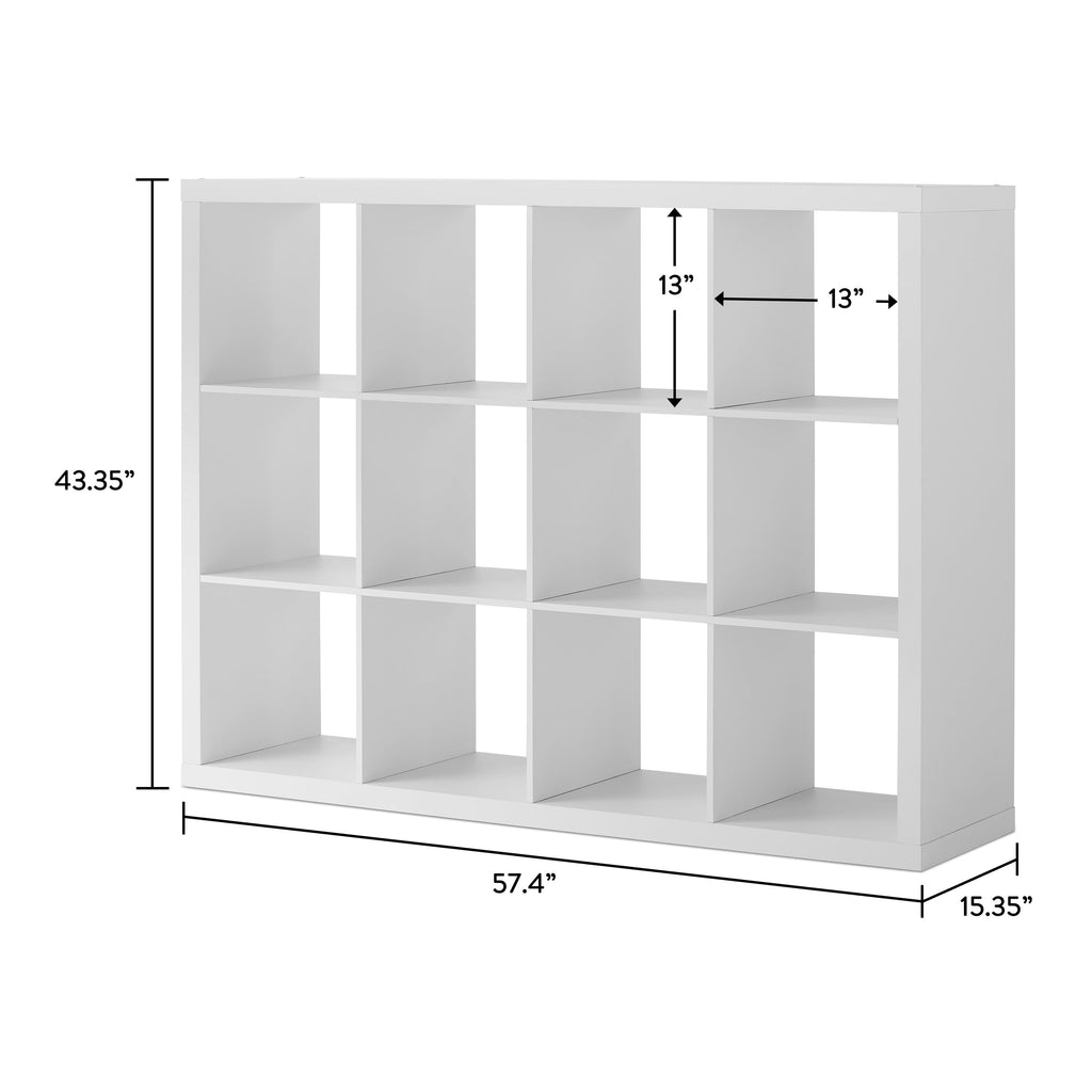 AVERO™ (4 pack) 12 Cube Storage Organizer, White Texture - AVERO™