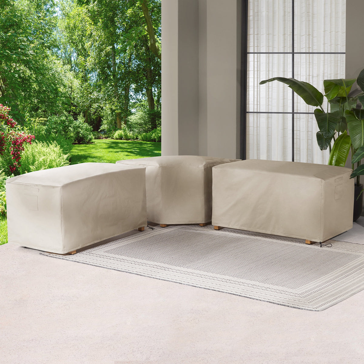 AVERO™ Juliet Outdoor Corner Chair with Patio Cover, Beige - AVERO™