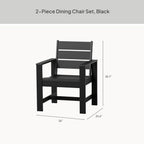 AVERO™ Ezra Outdoor HDPE Dining Chair Set, 2-Pack, Black - AVERO™
