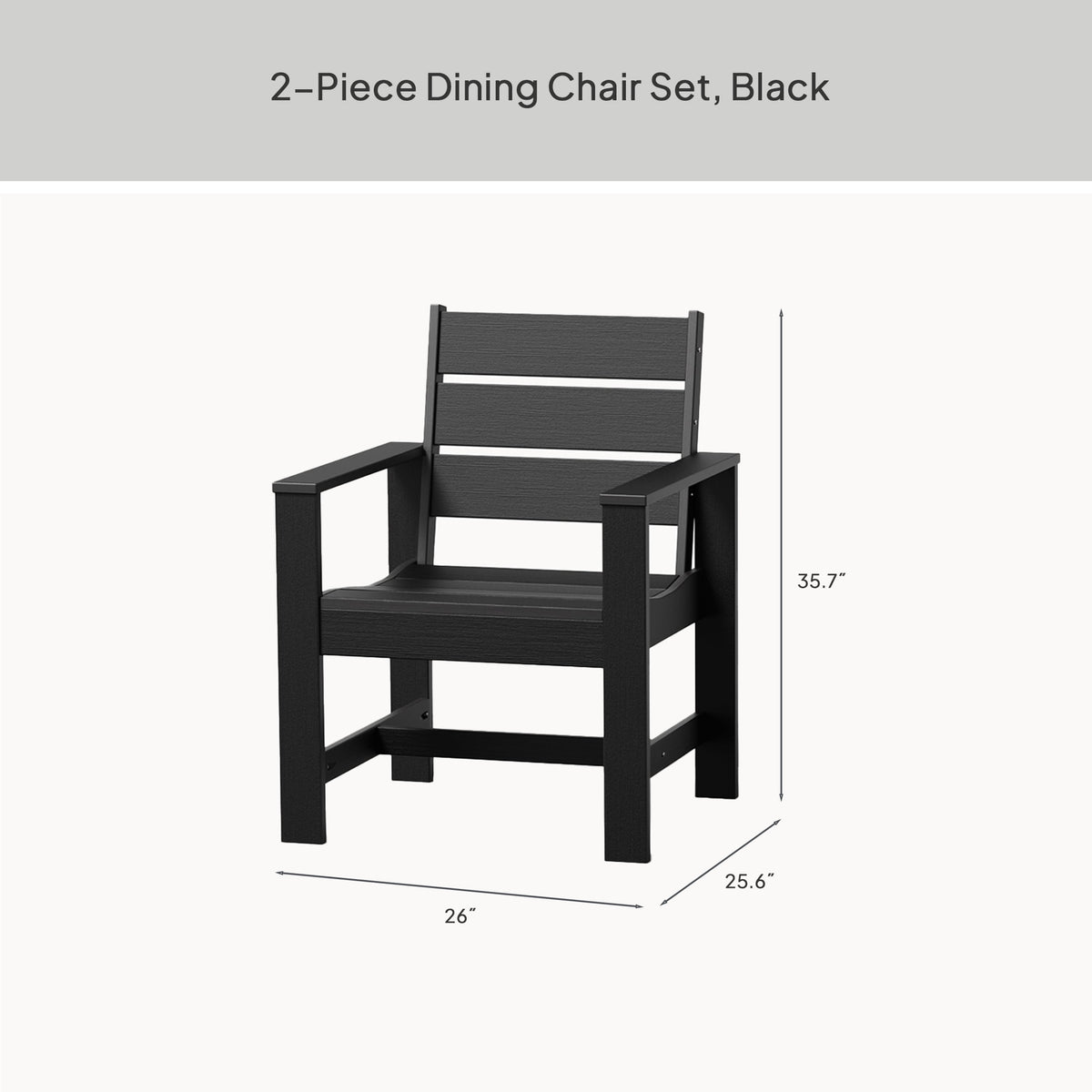 AVERO™ Ezra Outdoor HDPE Dining Chair Set, 2-Pack, Black - AVERO™