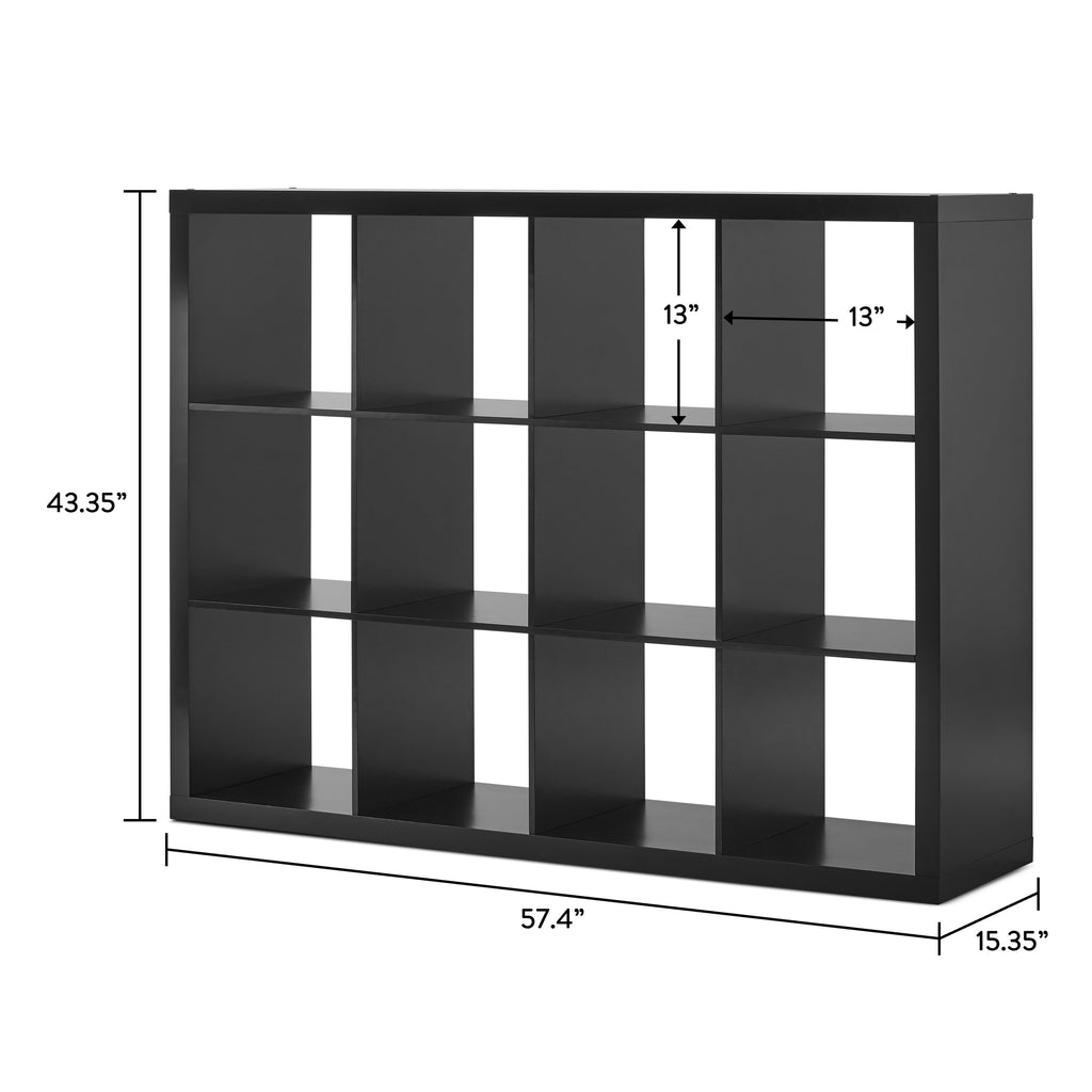 AVERO™ 12 Cube Storage Organizer, Solid Black - AVERO™
