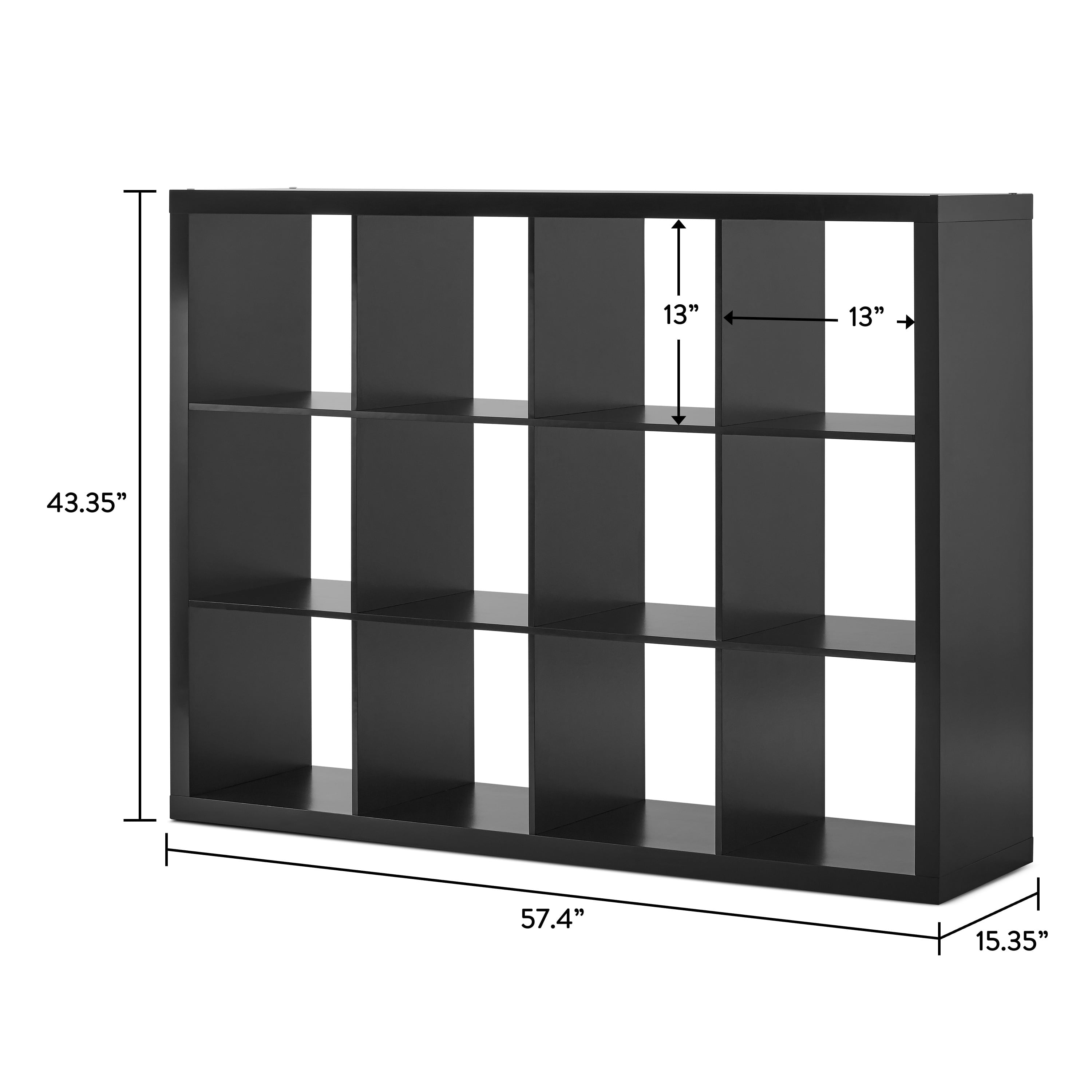 AVERO™ 12 Cube Storage Organizer, Solid Black - AVERO™