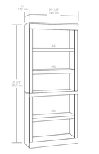 AVERO™ Glendale 5 Shelf Bookcase, Rustic Gray Finish - AVERO™
