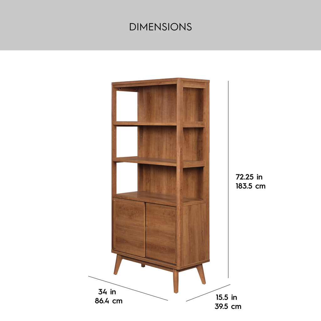 AVERO™ Greyson Bookcase, Acorn Finish - AVERO™