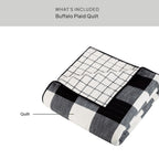AVERO™ Buffalo Plaid Cotton Quilt, King, Black & White Bedding - AVERO™