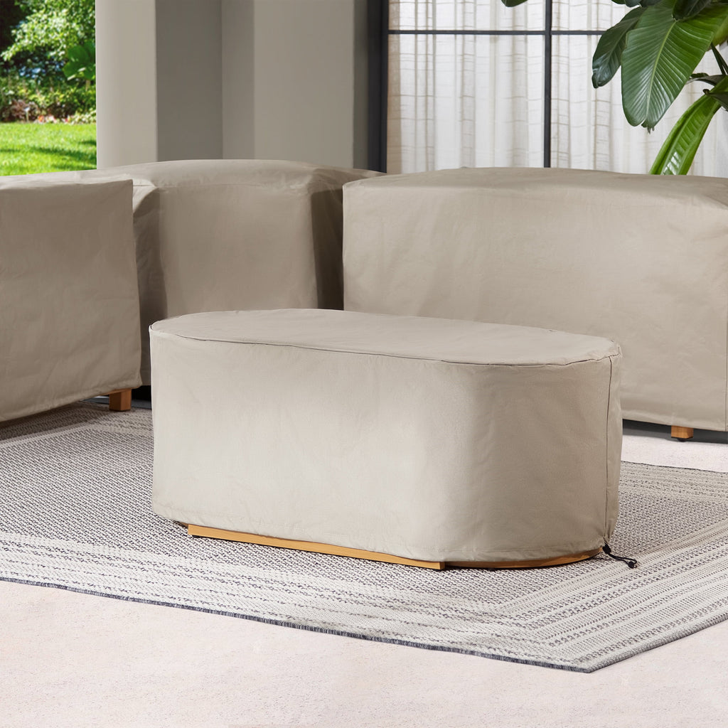 AVERO™ Juliet Outdoor Coffee Table with 2 Ottomans and Patio Cover, Beige - AVERO™