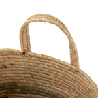 AVERO™ Natural Maize Colored Stripe Basket, Green, Large - AVERO™