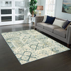 AVERO™ Patchwork Loop Print Blue Green Indoor Area Rug, 5' x 7' - AVERO™