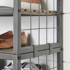 AVERO™ (3 pack) Decorative Gunmetal Grey Wood and Metal Shoe Rack - AVERO™