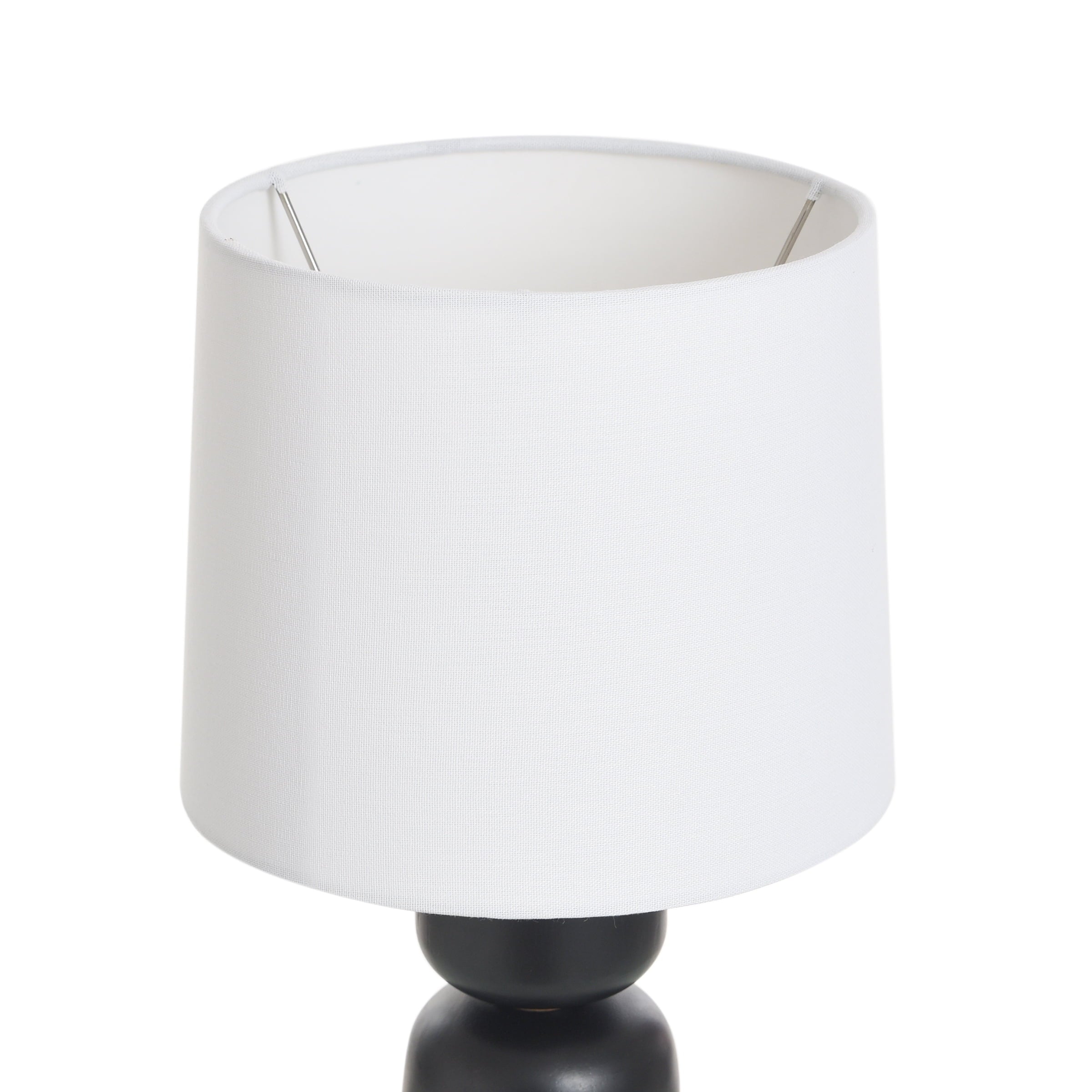 AVERO™ Wood Totem Table Lamp with White Linen Shade, 10"L x 10"W x 18"H - AVERO™