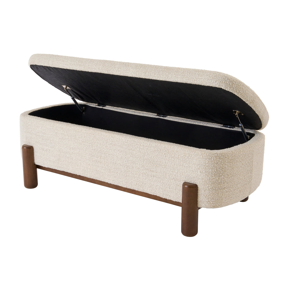 AVERO™ Adlin Storage Bench, Cream Boucle - AVERO™