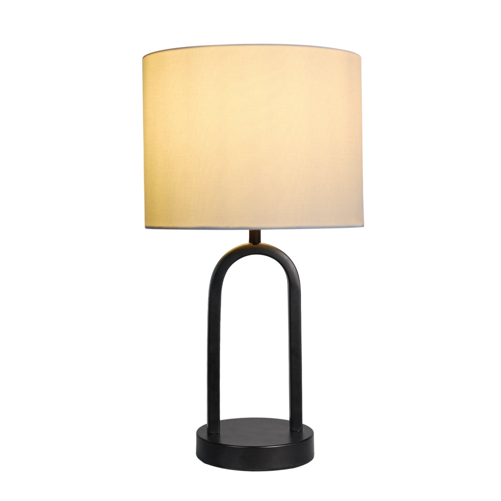 AVERO™ (3 pack) 16.75 in Black Metal Arch Table Lamp with White Fabric Shade - AVERO™