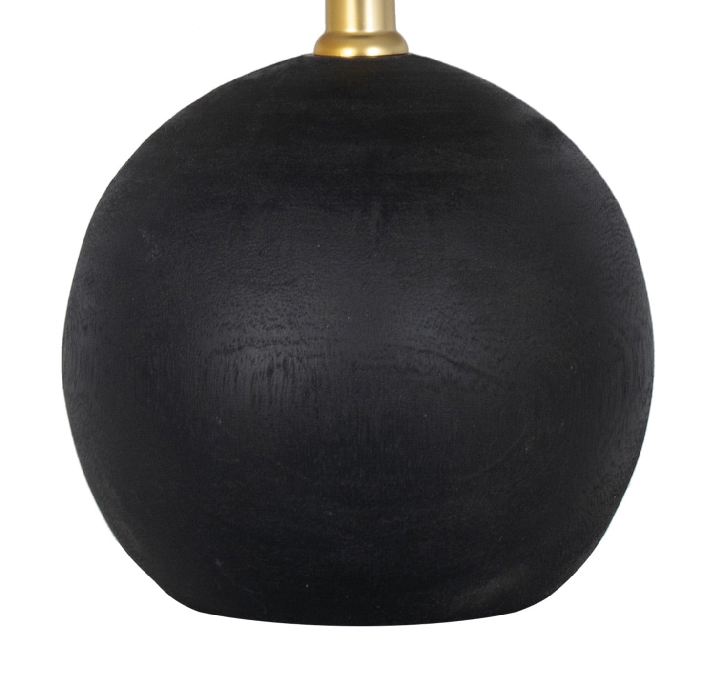 AVERO™ (3 Pack) 12.5 Mini Black Wood Ball Table Lamp with White Fabric Shade - AVERO™
