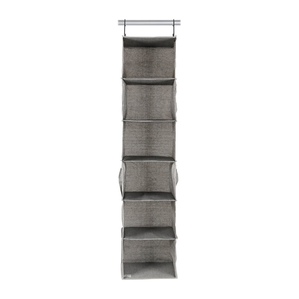 AVERO™ (4 pack) Gray Hanging Closet Organizer With 6 Shelves & Side Pockets - AVERO™