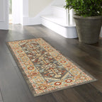 AVERO™ (2 pack) Persian Border Medallion Loop Print Rust Brown Indoor Runner Rug, 1'8"x5' - AVERO™
