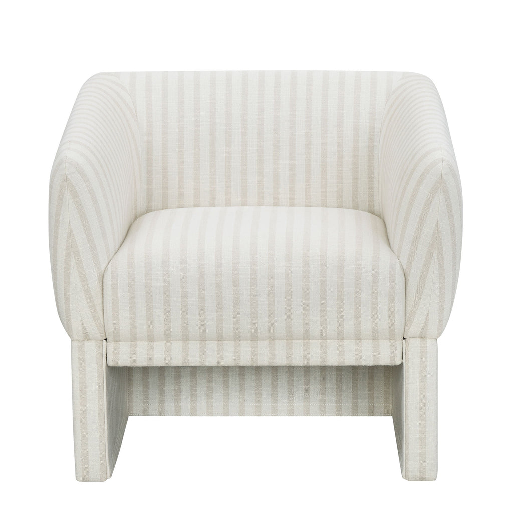 AVERO™ Beautiful Small Space Accent Chair , Beige and White Linen - AVERO™