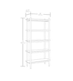 AVERO™ Springwood 5 Shelf Bookcase with Solid Wood Frame, Light Honey Finish - AVERO™