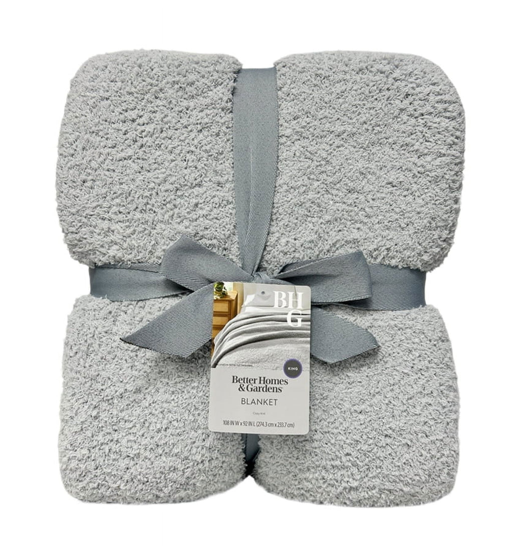 AVERO™ (2 pack) Cozy Knit Blanket, Light Grey, King - AVERO™