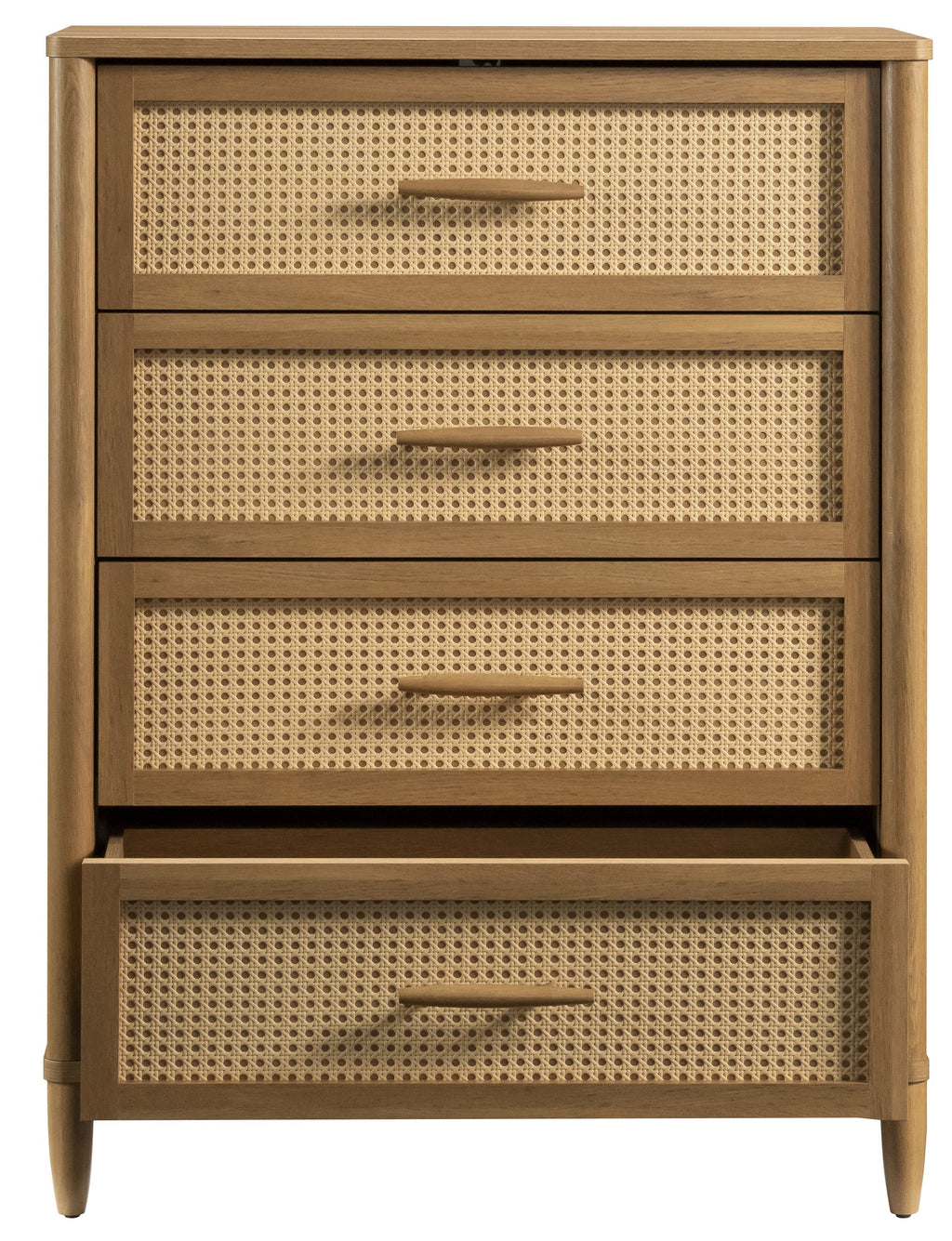 AVERO™ Springwood 4-Drawer Dresser with Caning Look, Light Honey - AVERO™