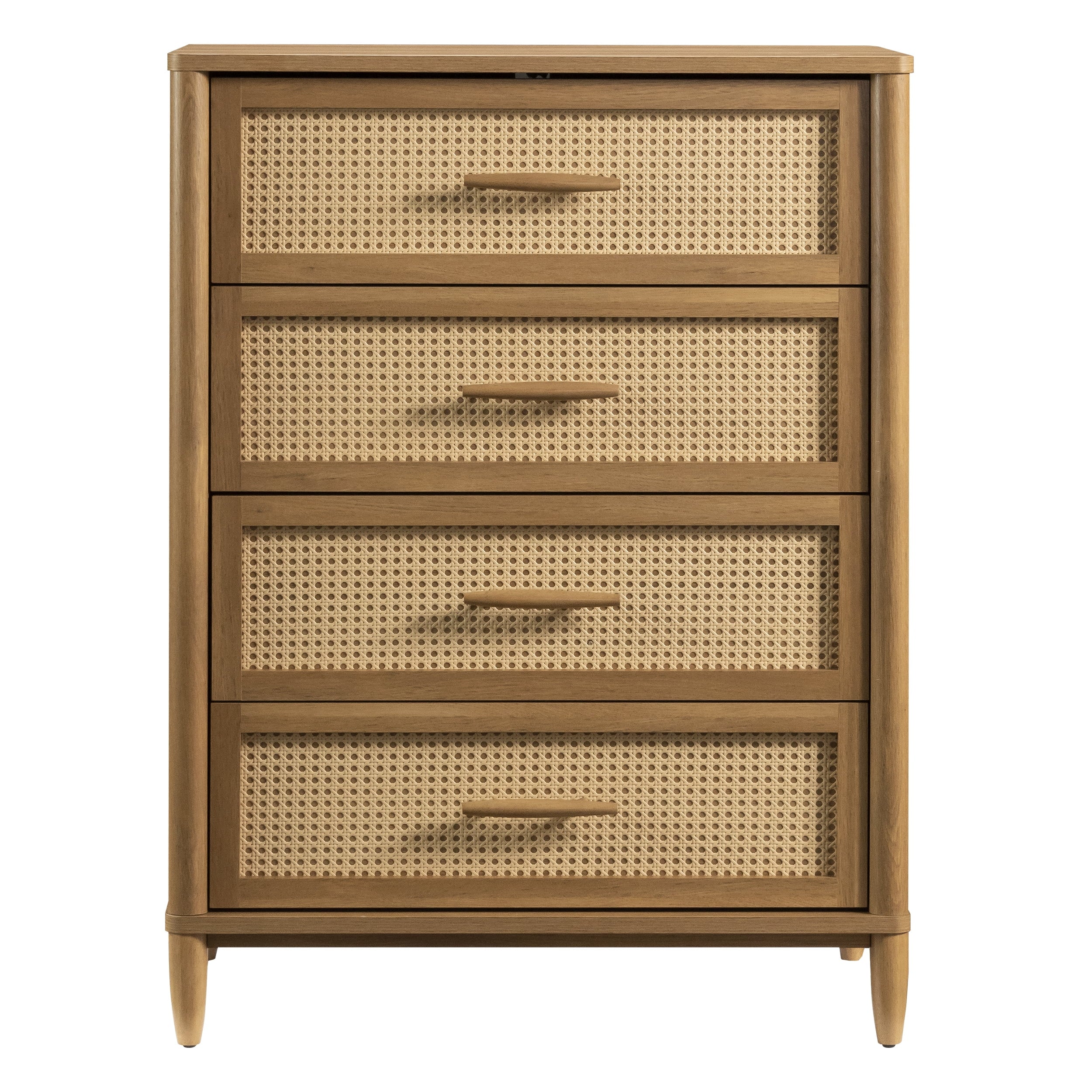 AVERO™ Springwood 4-Drawer Dresser with Caning Look, Light Honey - AVERO™