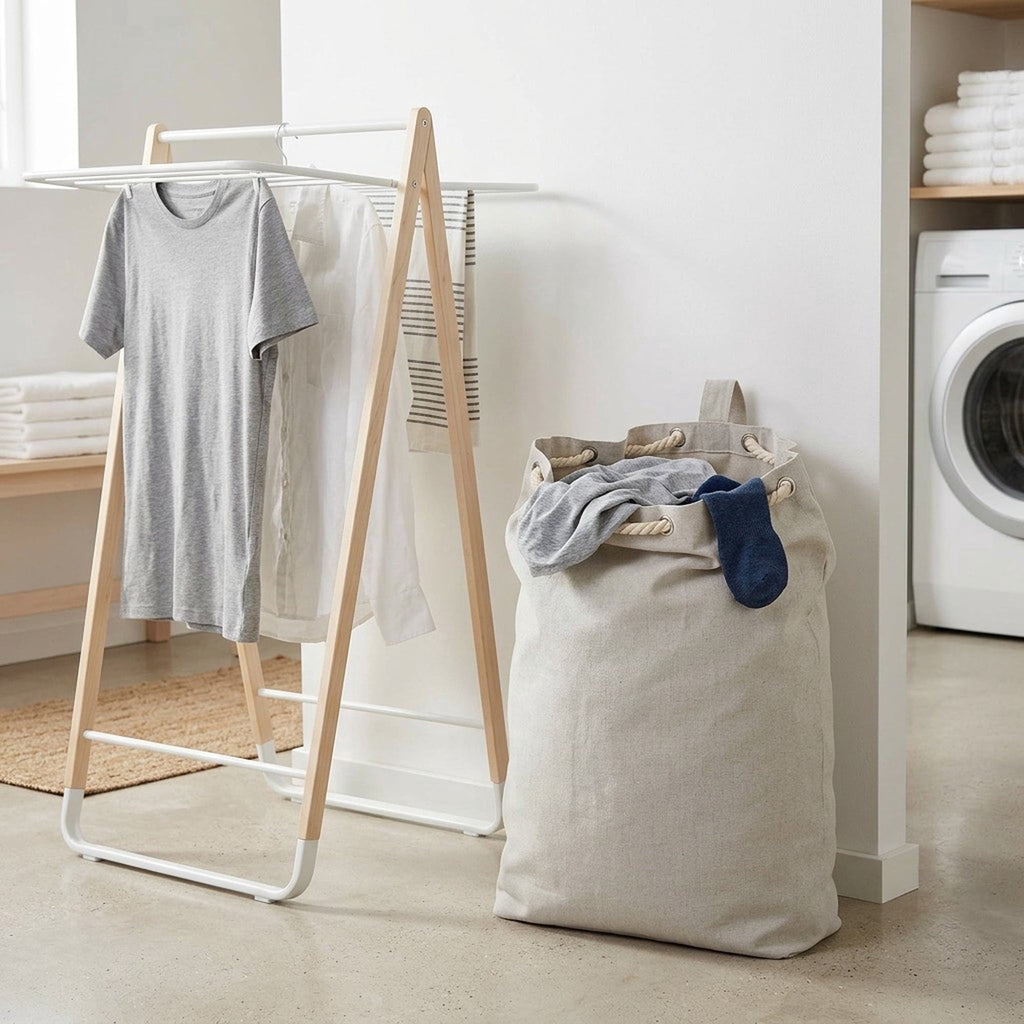 AVERO™ (2 Pack) Better Homes Gardens Polyester and Cotton Canvas Laundry Bag Gray 15 in W x 7 in D x 24.5 in H - AVERO™