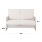 AVERO™ Paige 1 Piece Wicker Outdoor Loveseat with Cushions, White - AVERO™