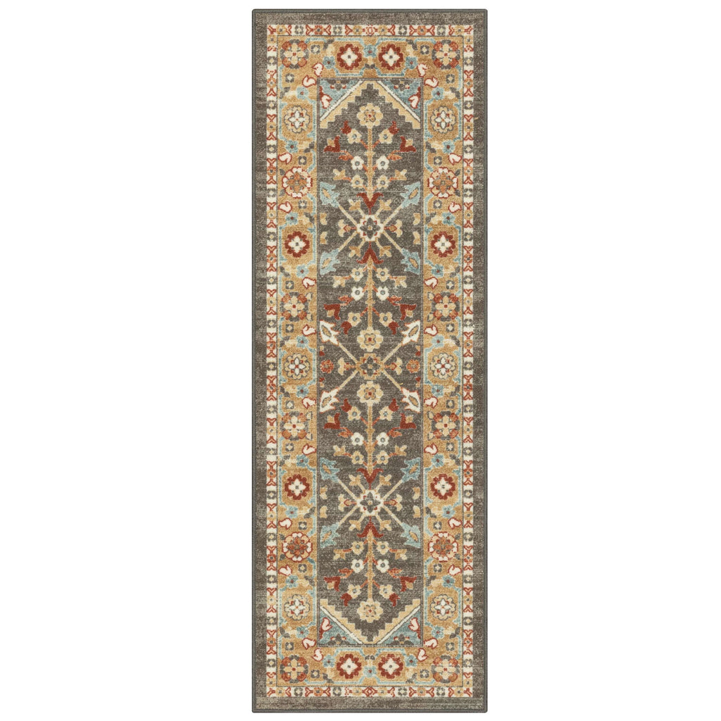 AVERO™ (2 pack) Persian Border Medallion Loop Print Rust Brown Indoor Runner Rug, 1'8"x5' - AVERO™
