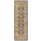 AVERO™ (2 pack) Persian Border Medallion Loop Print Rust Brown Indoor Runner Rug, 1'8"x5' - AVERO™