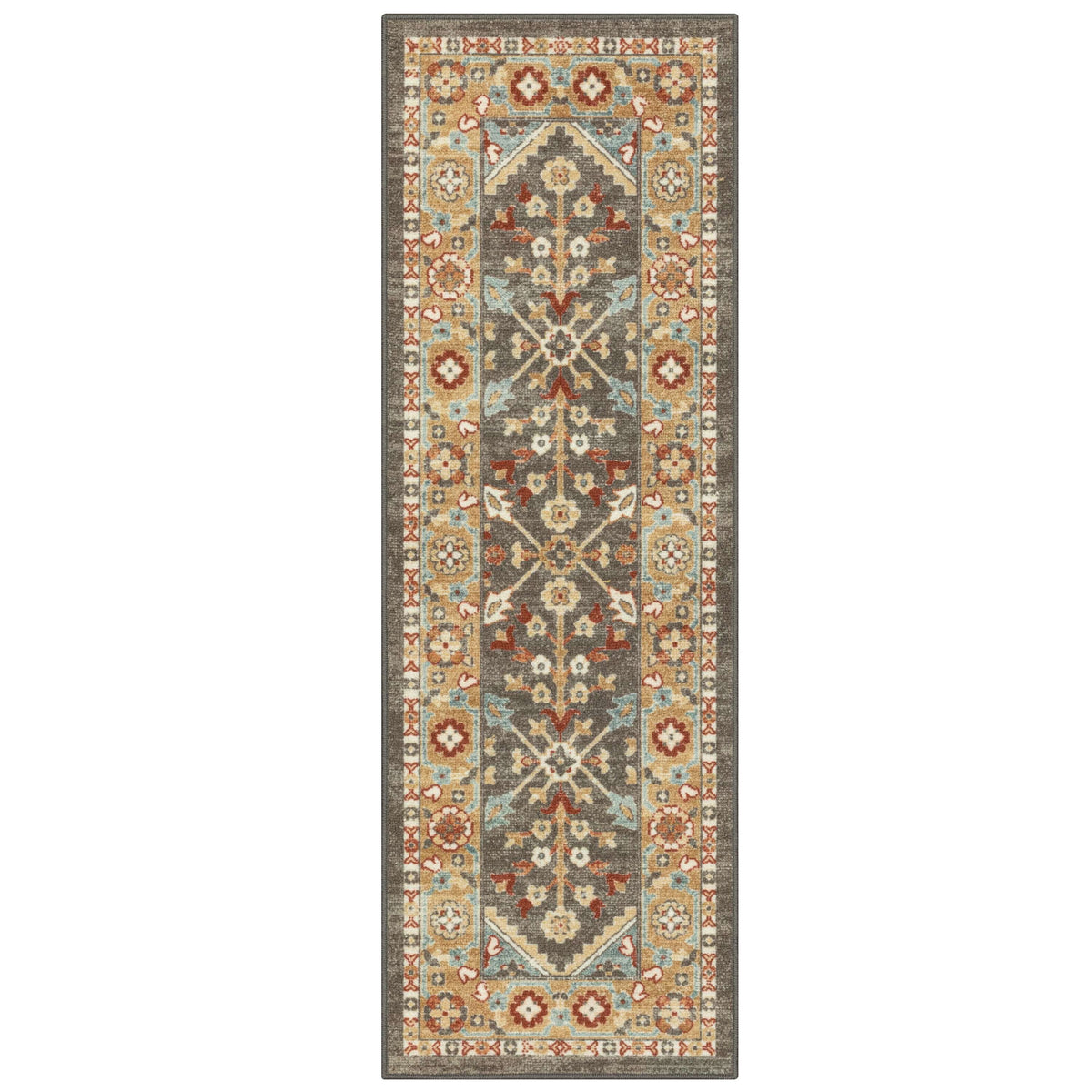 AVERO™ (2 pack) Persian Border Medallion Loop Print Rust Brown Indoor Runner Rug, 1'8"x5' - AVERO™