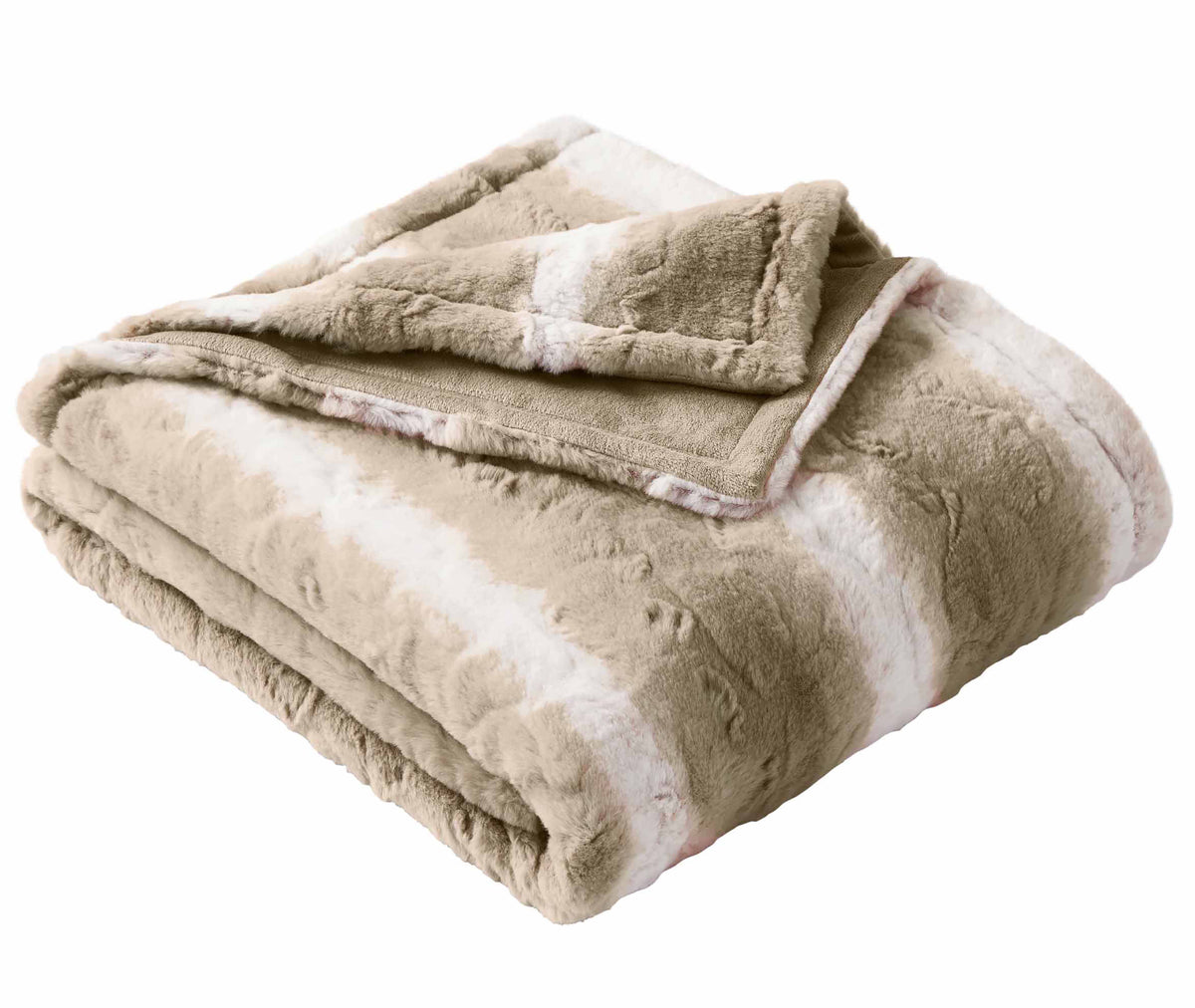AVERO™ Almond Biscuit Ombre Faux Fur Throw, 50 in x 72 in - AVERO™