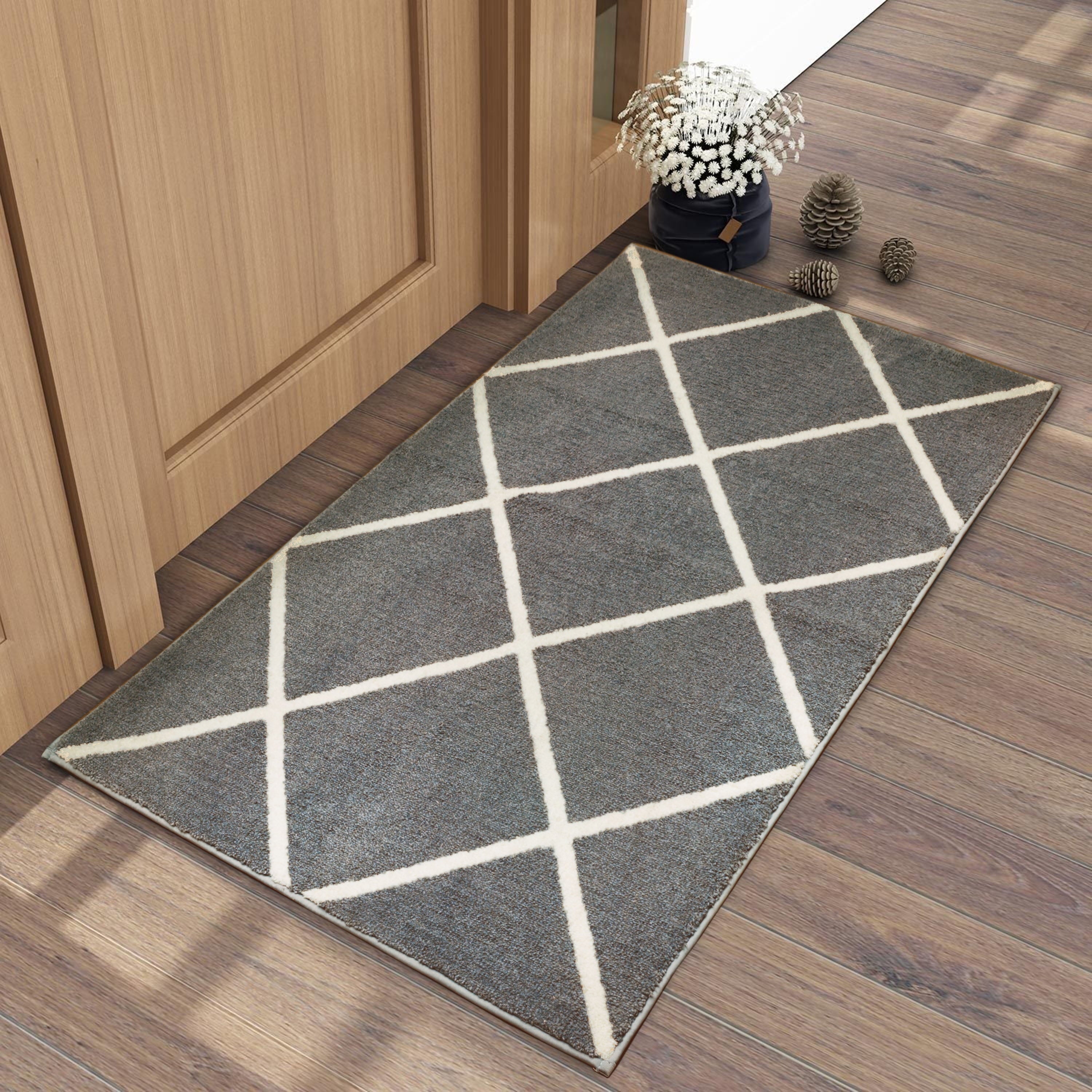 AVERO™ (2 pack) Diamond Plush Gray Indoor 30 in x 45 in Accent Rug - AVERO™