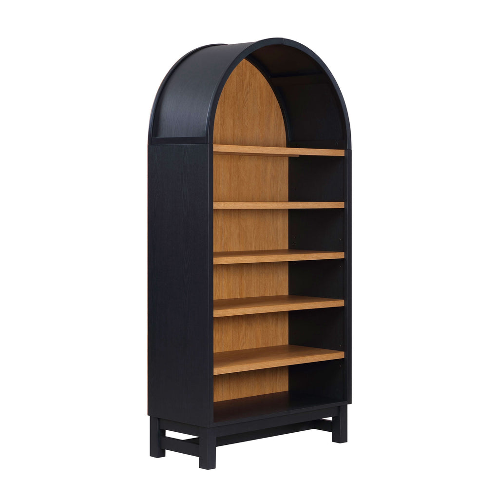 AVERO™ Juliet Open Arch Bookcase, Rich Black and Light Honey - AVERO™