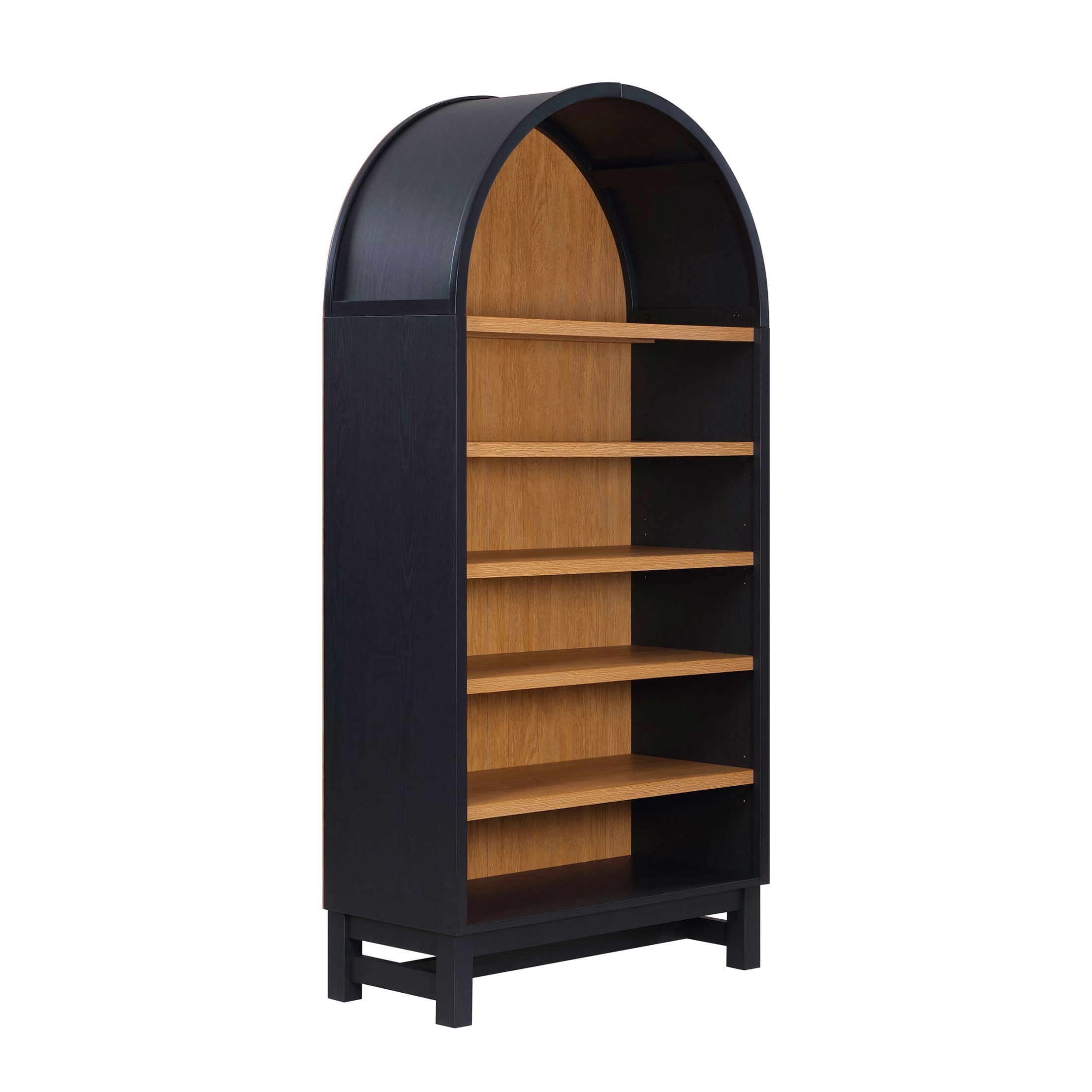 AVERO™ Juliet Open Arch Bookcase, Rich Black and Light Honey - AVERO™
