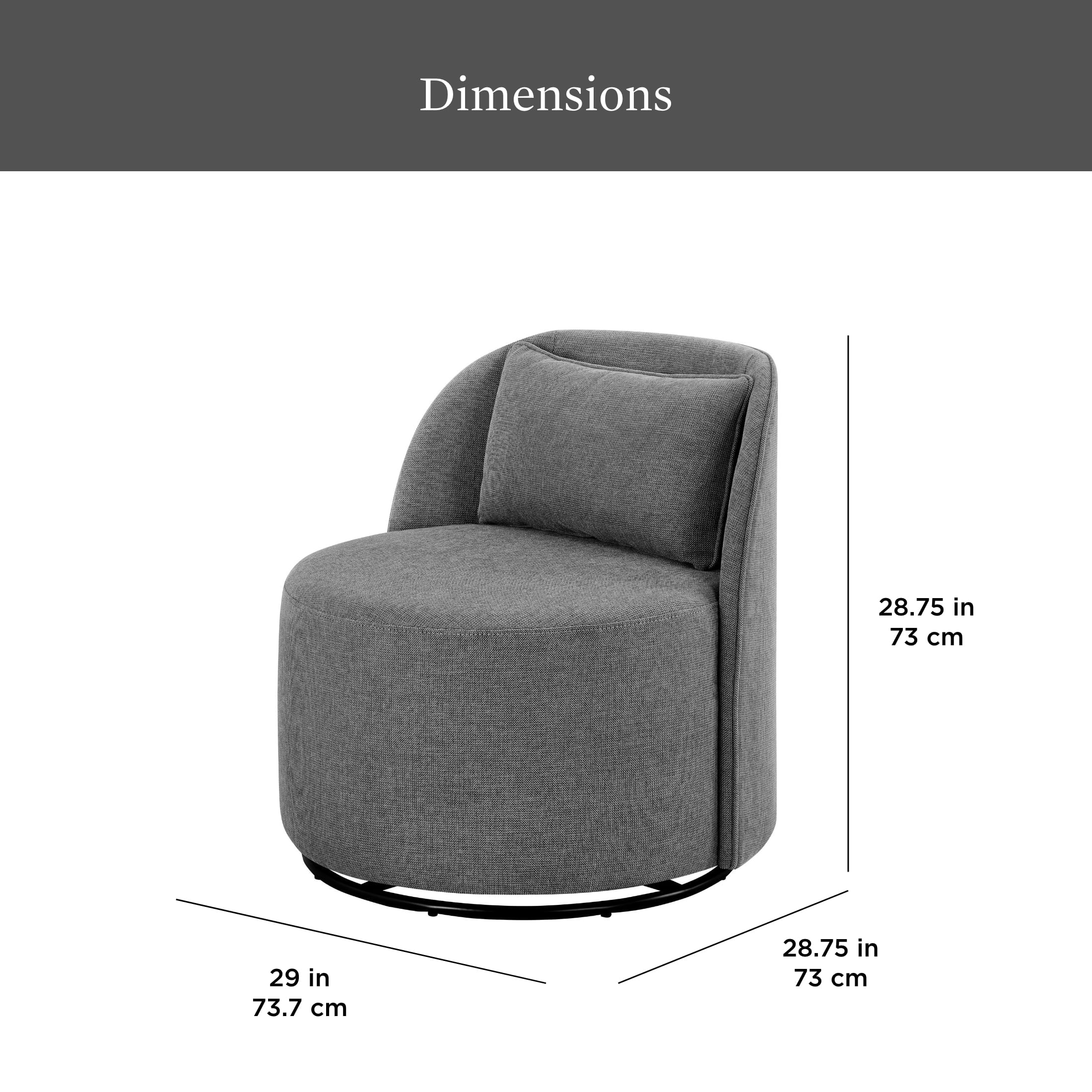 AVERO™ Juliet Modern Arch Swivel Accent Chair, Gray - AVERO™