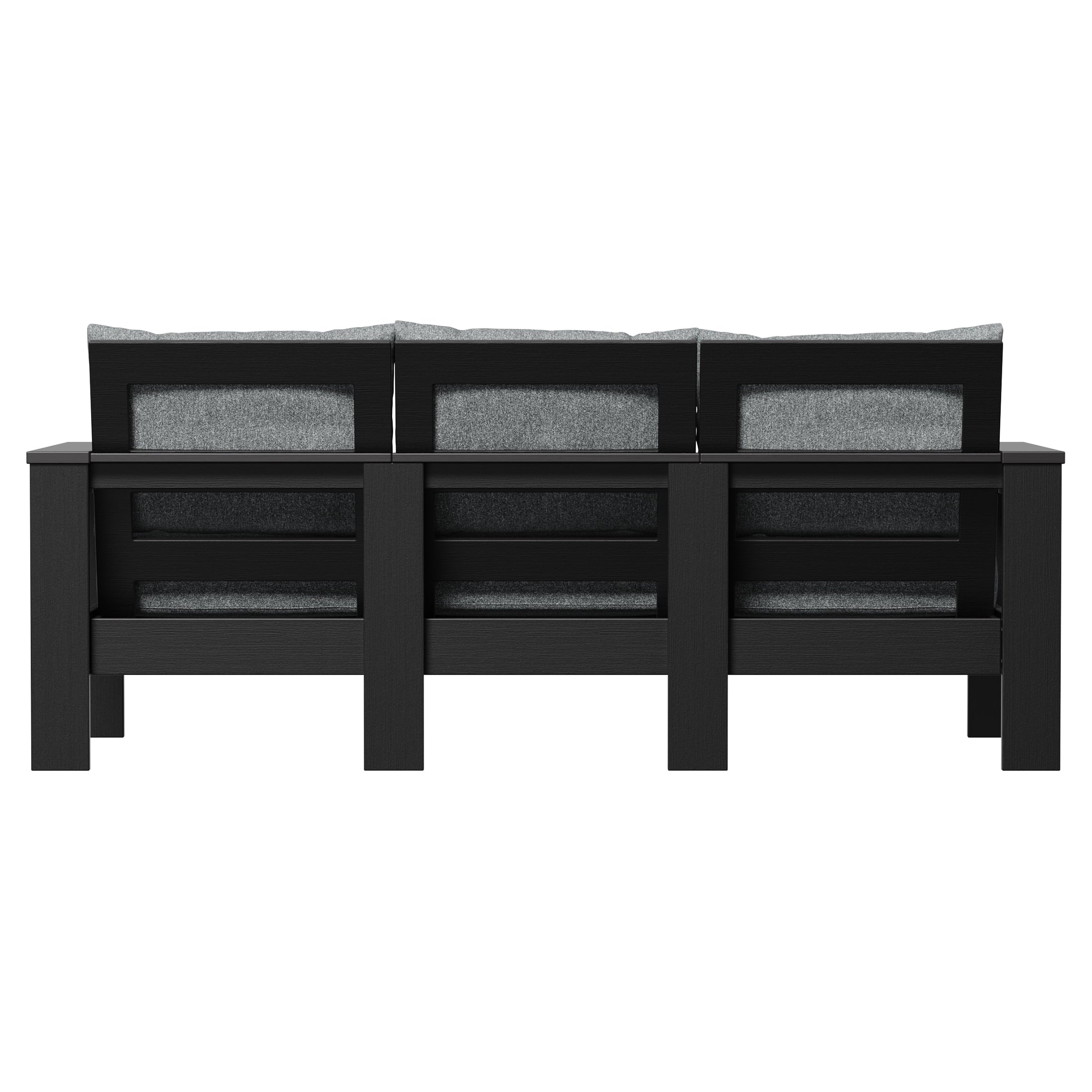 AVERO™ Ezra Outdoor Sofa, Black Frame with Gray Cushions - AVERO™