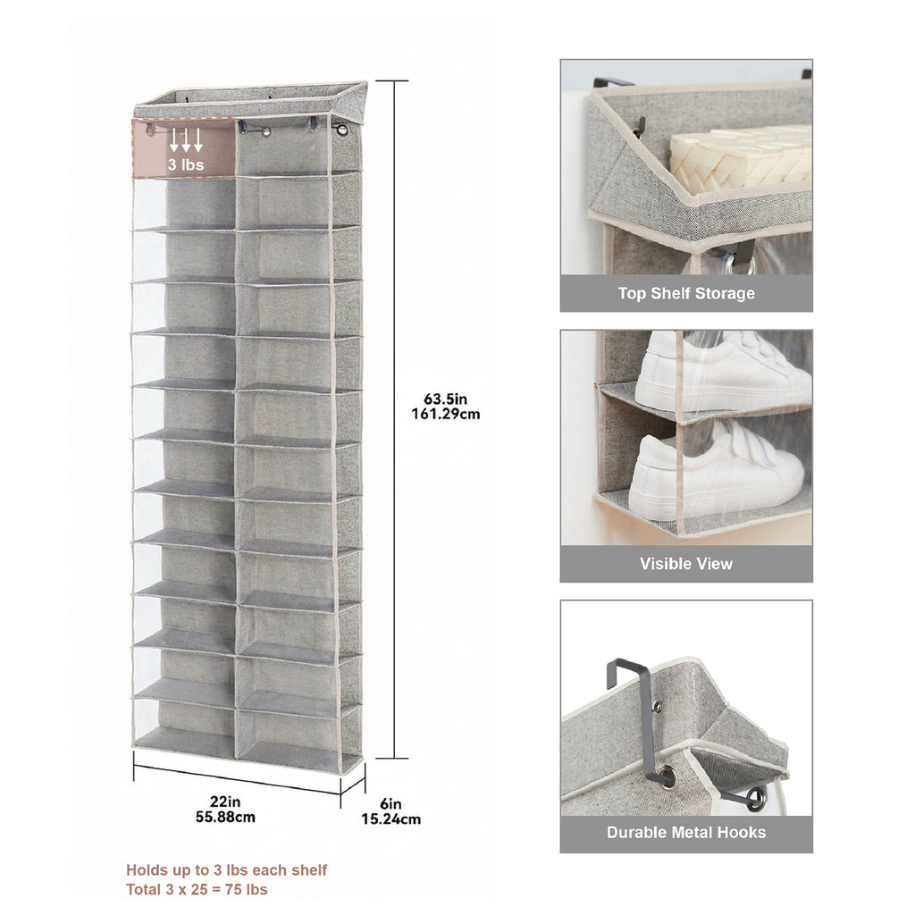 AVERO™ 24-Tier Over The Door Shoe Organizer Shelf - AVERO™