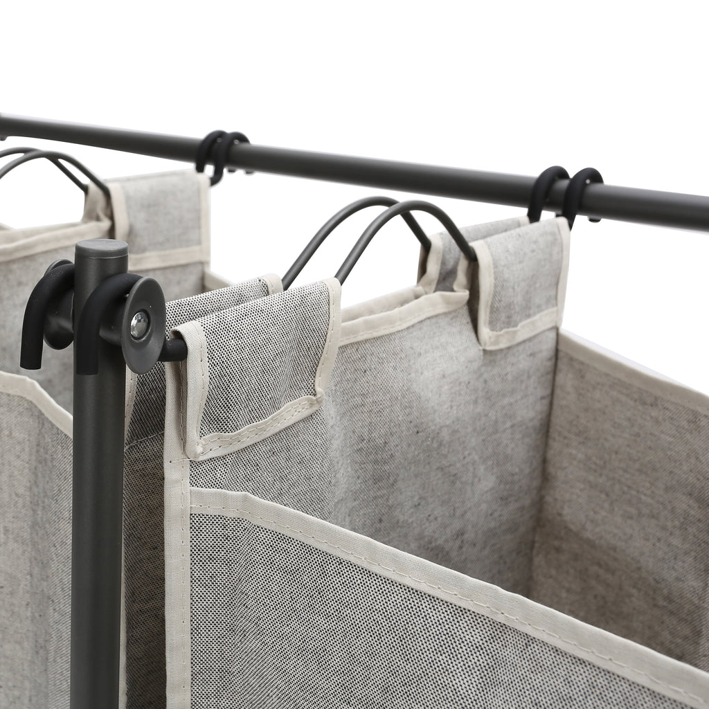 AVERO™ Laundry Sorter and Hamper, Metal Rolling Cart with 3 Removable Fabric Bins, Grey - AVERO™