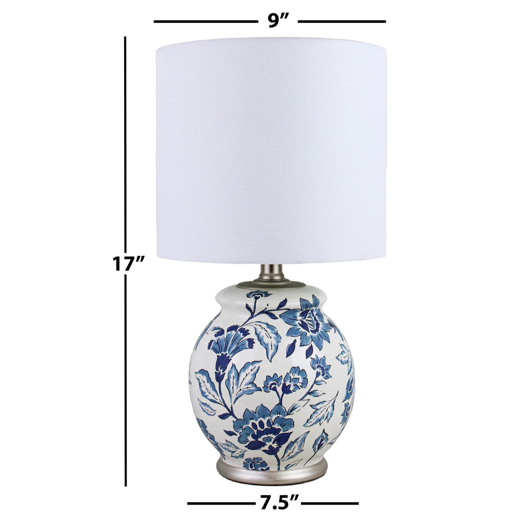 AVERO™ Floral Ceramic Lamp with Shade, 17" - AVERO™