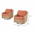 AVERO™ River Oaks Outdoor Swivel Gliders with Patio Covers, Set of 2, Red - AVERO™