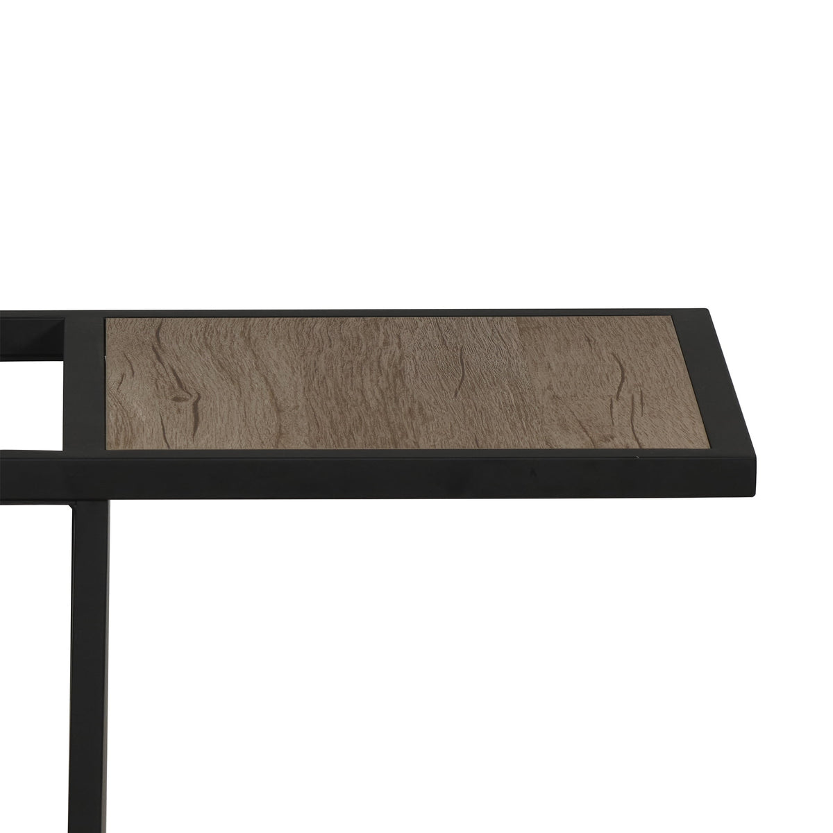 AVERO™ 54" Matte Black Metal Floor Lamp with Faux Wood Table and Magazine Rack - AVERO™