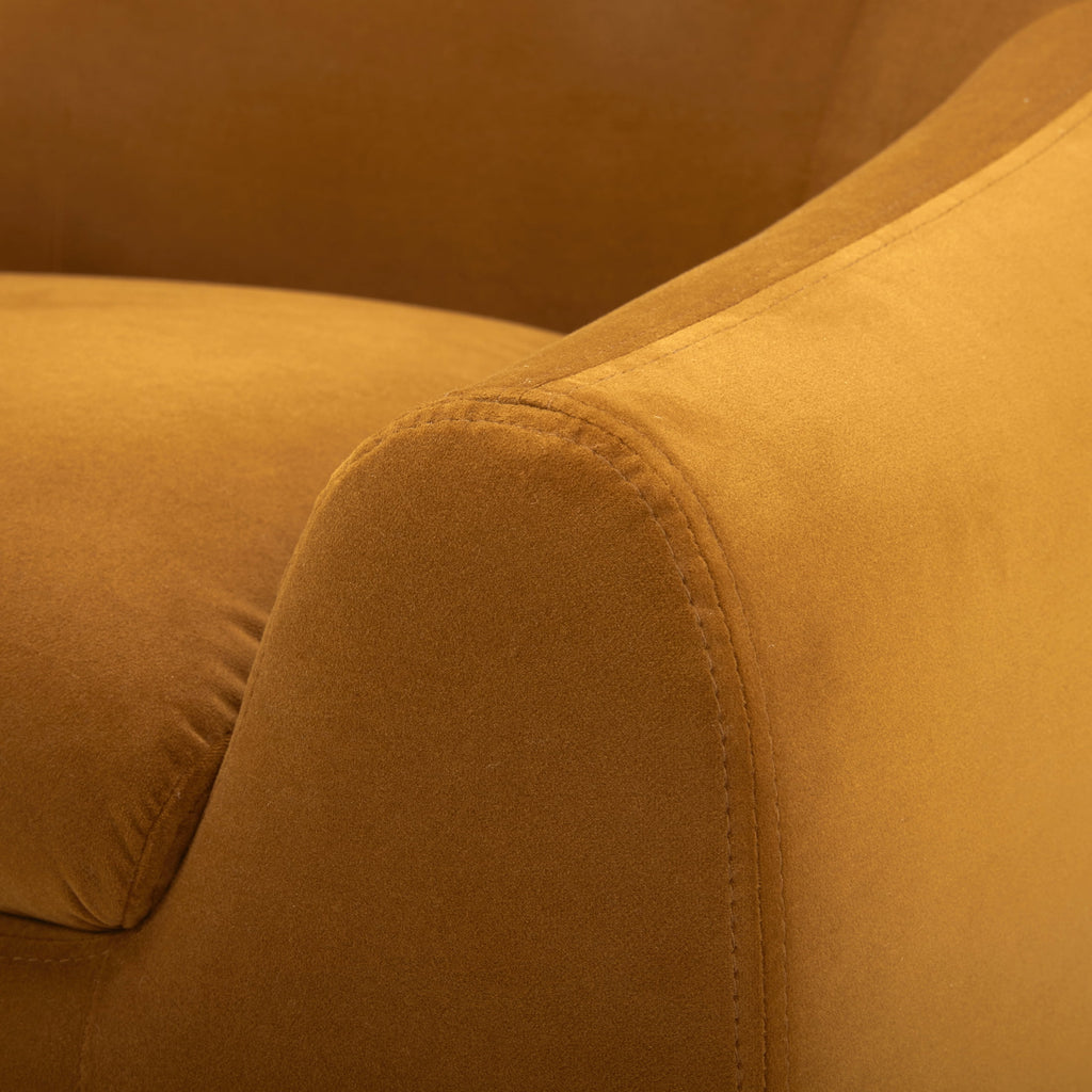 AVERO™ Emerson Curvy Accent Chair, Ochre Velvet - AVERO™