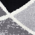 AVERO™ Block Polypropylene Rug, 4'11" x 7', Black - AVERO™