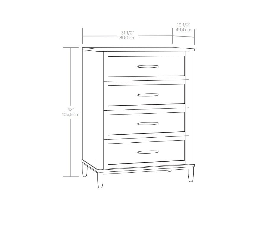 AVERO™ Springwood 4-Drawer Dresser with Caning Look, Light Honey - AVERO™