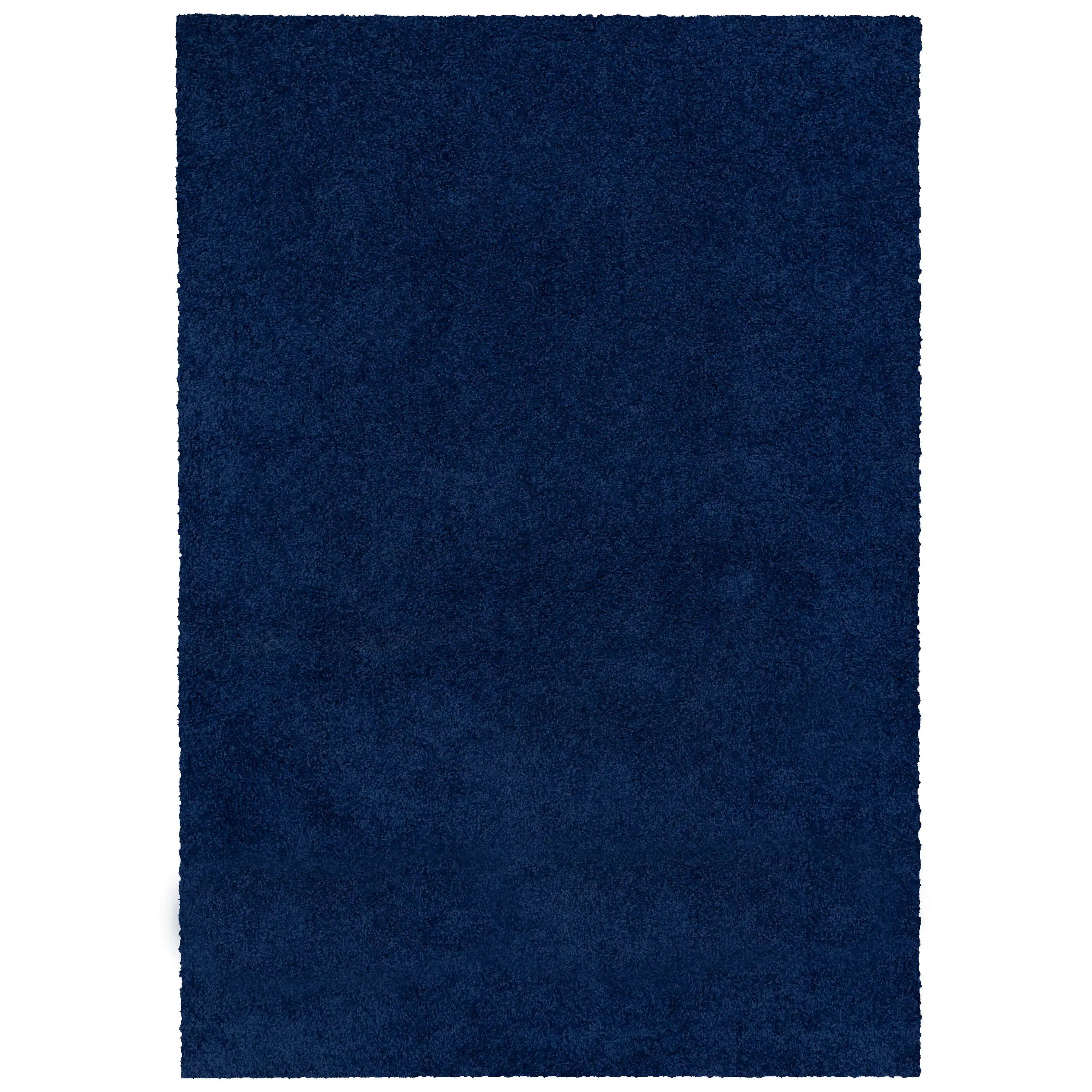 AVERO™ (2 pack) Traditional Solid Navy Youth Shag Indoor Area Rug, 5 ft x 7 ft - AVERO™