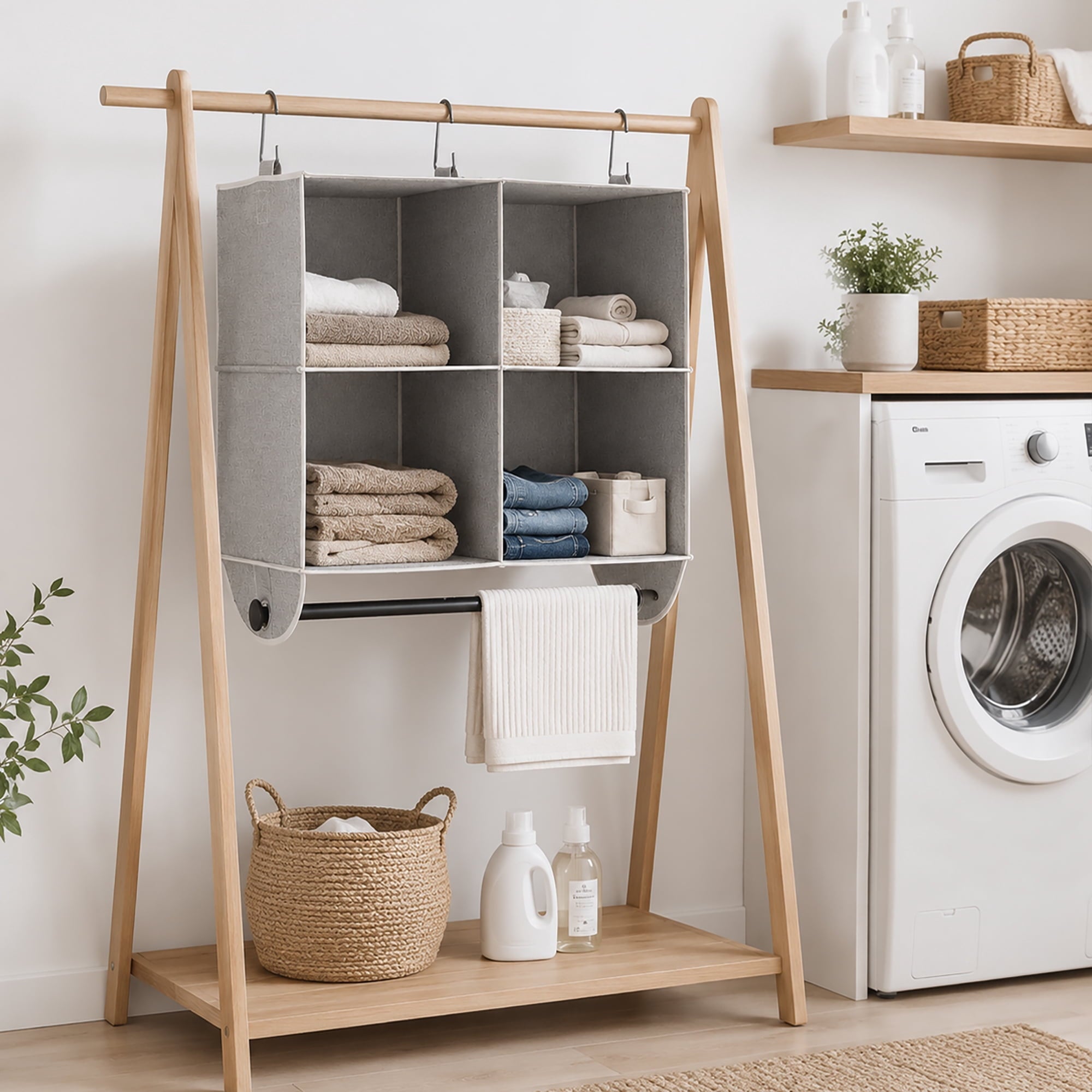 AVERO™ (2 pack) 4-Shelf Gray Hanging Closet Organizer with Rack - AVERO™