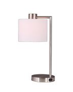 AVERO™ 18 in Silver Metal Table Lamp with Fabric Hardback Shade - AVERO™