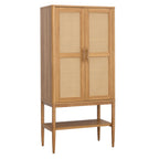 AVERO™ Springwood Caning Storage Accent Cabinet, Light Honey Finish - AVERO™