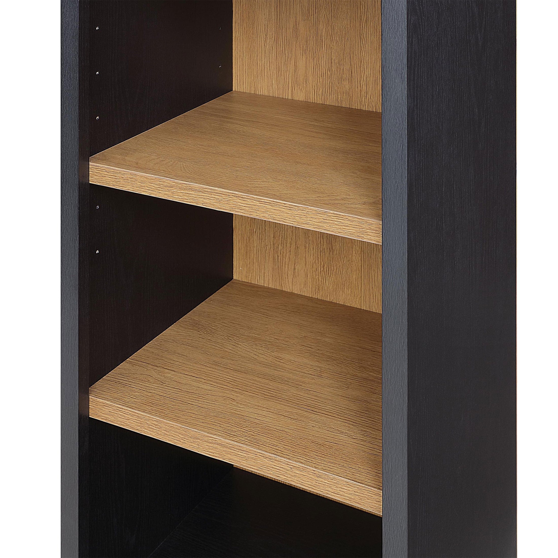 AVERO™ Juliet Narrow Arch Bookcase, Rich Black and Light Honey - AVERO™