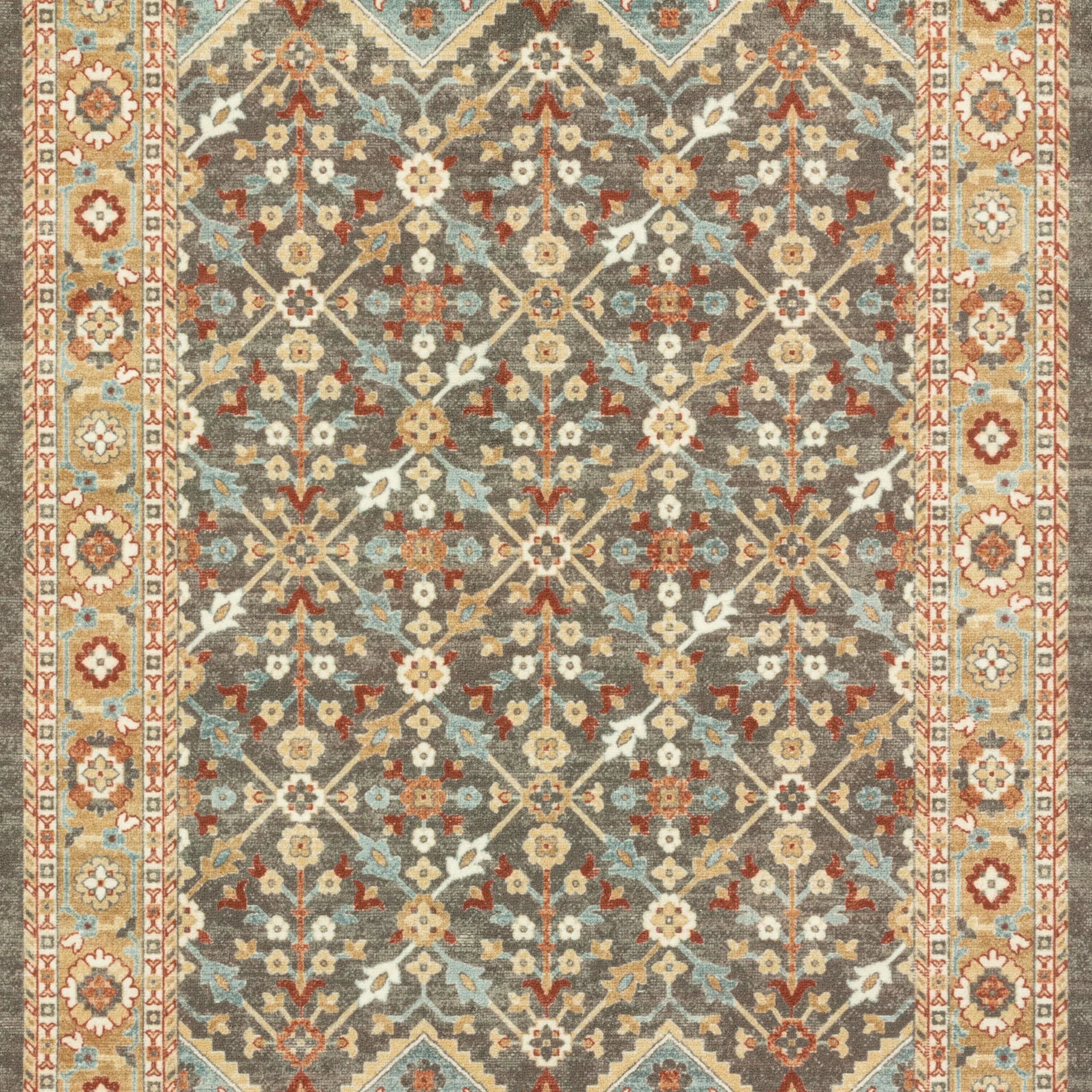 AVERO™ (2 pack) Persian Border Medallion Loop Print Rust Brown Indoor Runner Rug, 1'8"x5' - AVERO™