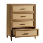 AVERO™ Springwood 4-Drawer Dresser with Caning Look, Light Honey - AVERO™